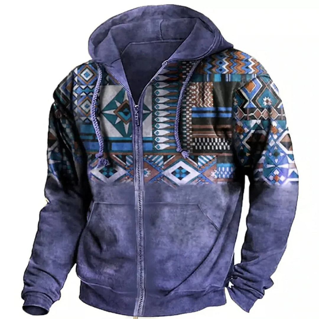 Leondro Men's Winter Jacket with Hood and Zip – Unique Design & Casual Comfort