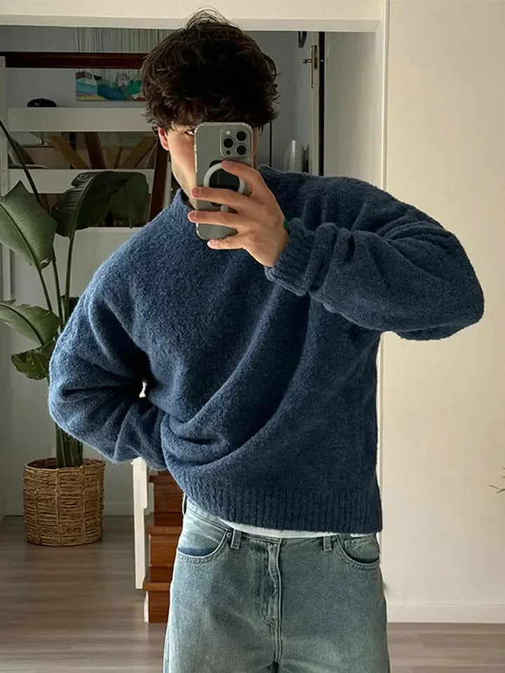 Douwe Maglione Hombre Cuello Redondo en Punto – Comodidad Premium y Estilo Clásico Moderno