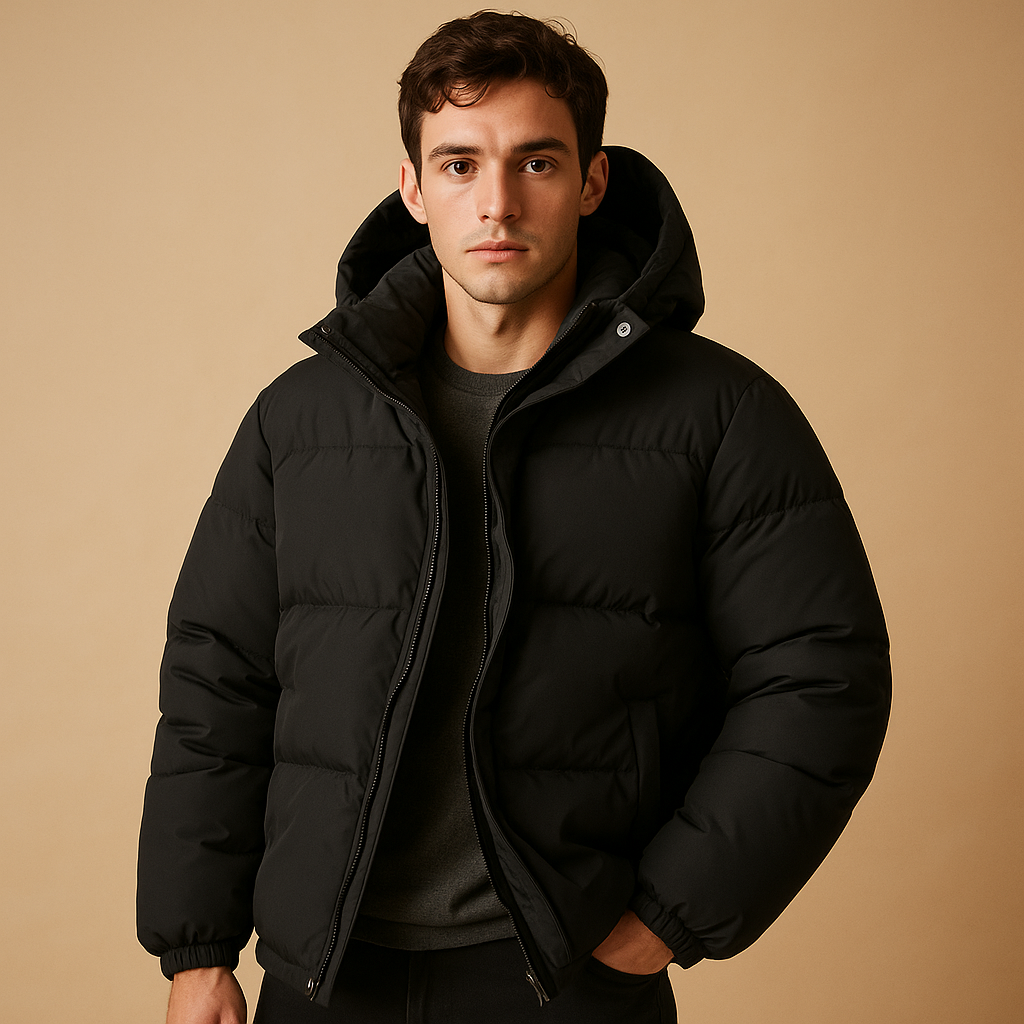 Timothy Giacca Puffer Muž – Ľahká Prešívaná Bunda s Kapucňou a Športovým Strihom