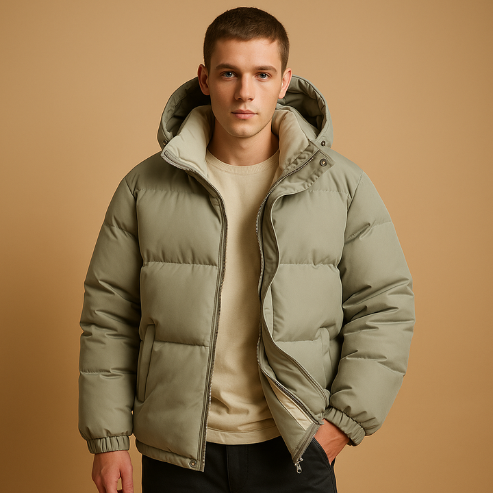 Timothy Giacca Puffer Muž – Ľahká Prešívaná Bunda s Kapucňou a Športovým Strihom