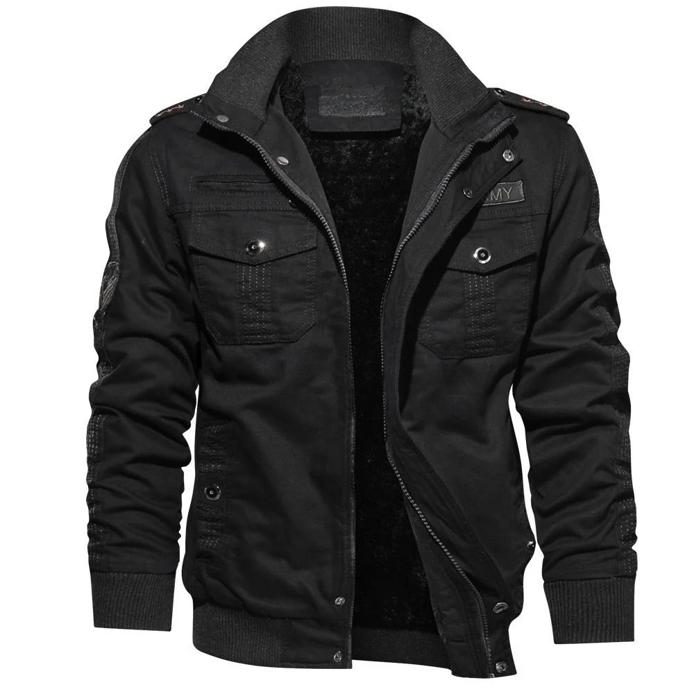 Zahir Giacca Invernale Uomo Calda – Chaqueta Forrada de Forro Polar con Cuello Alto Protector