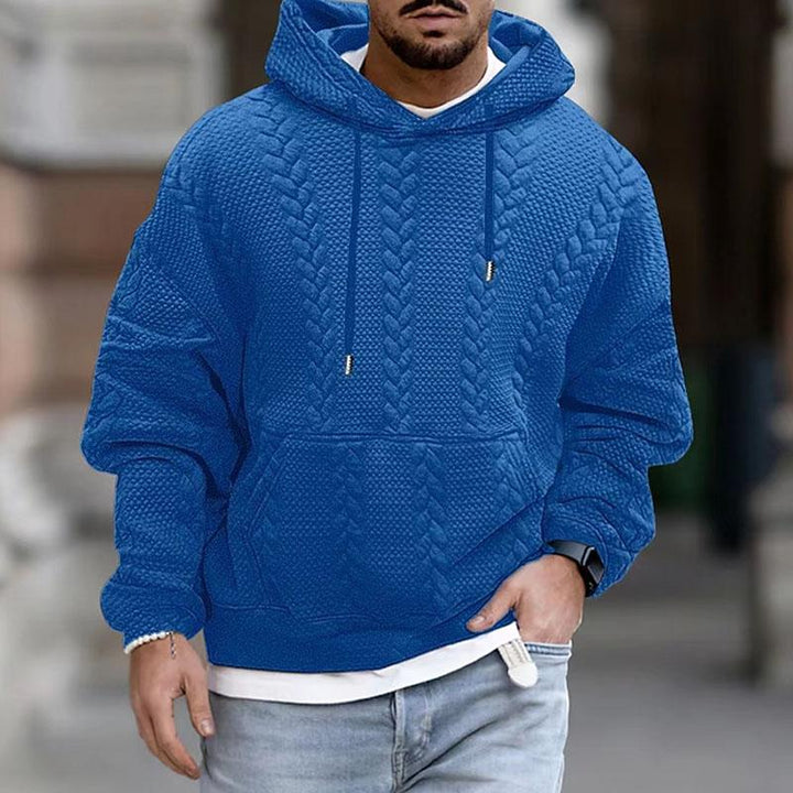 Harlow Men's Hooded Sweatshirt Streetwear – Casual Sweatshirt with Modern Print & Kangaroo Pockets