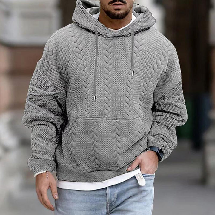 Harlow Men's Hooded Sweatshirt Streetwear – Casual Sweatshirt with Modern Print & Kangaroo Pockets