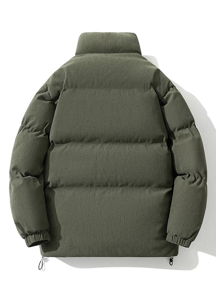 Men's Corduroy Zippered Down Jacket | Winter