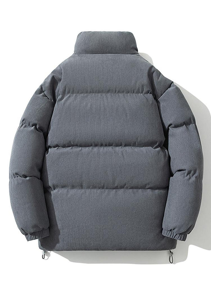 Men's Corduroy Zippered Down Jacket | Winter