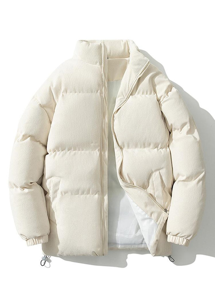 Men's Corduroy Zippered Down Jacket | Winter