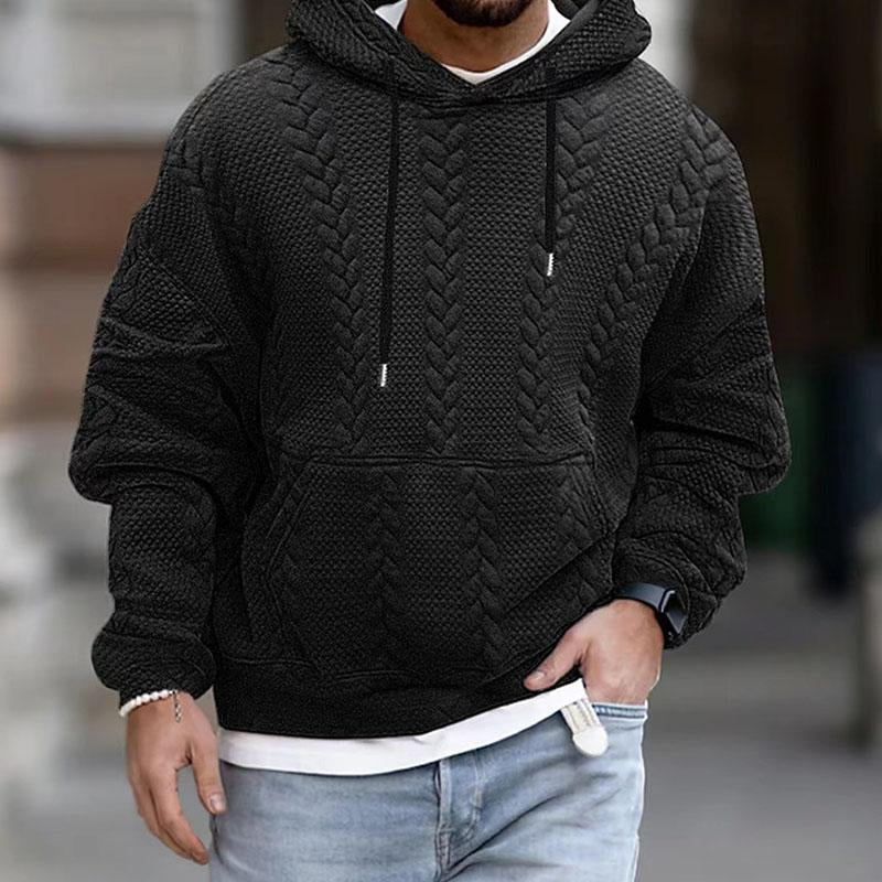 Harlow Men's Hooded Sweatshirt Streetwear – Casual Sweatshirt with Modern Print & Kangaroo Pockets