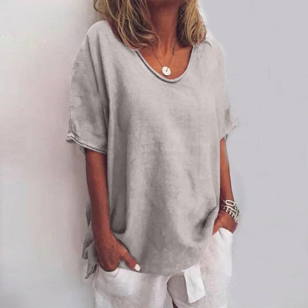 Adèle | Camicetta Oversize Con Scollo A V Da Donna | Manica Corta