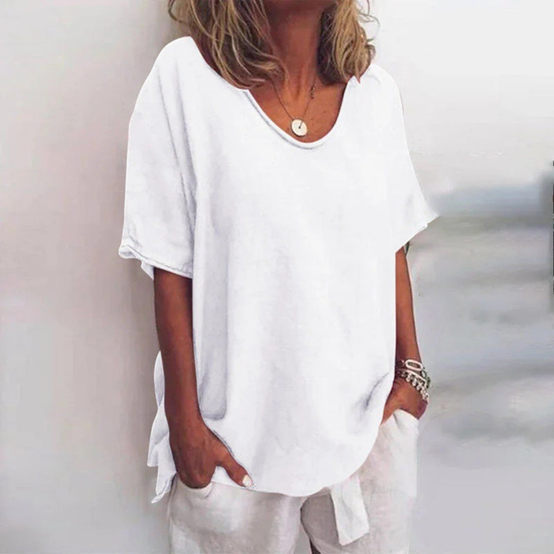 Adèle | Camicetta Oversize Con Scollo A V Da Donna | Manica Corta