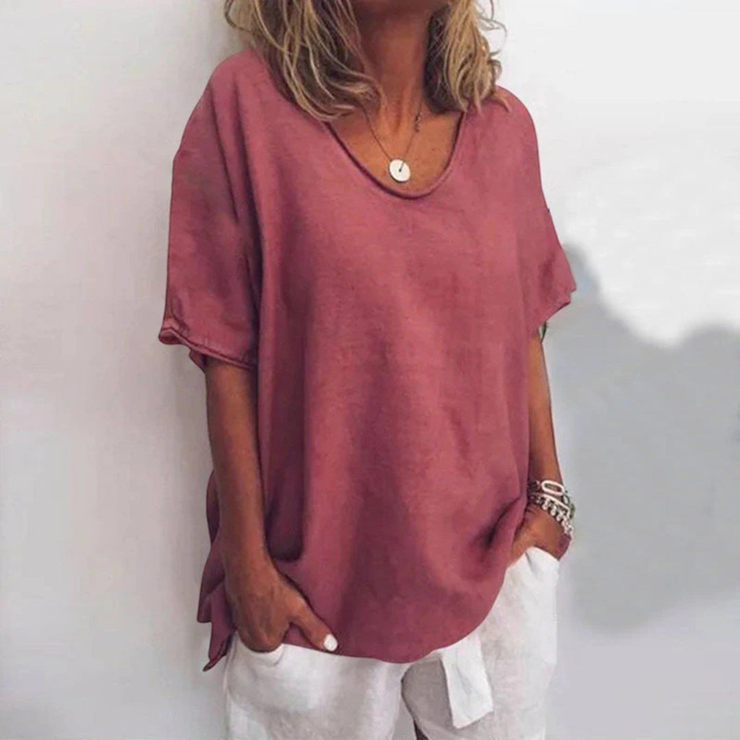 Adèle | Camicetta Oversize Con Scollo A V Da Donna | Manica Corta