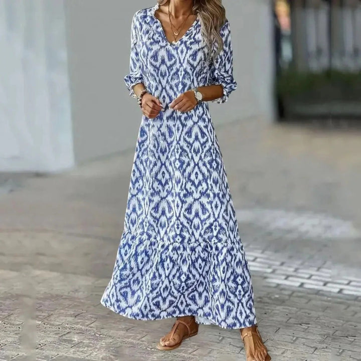 Vestido de verano bohemio con ajuste cómodo para mujer | Midi