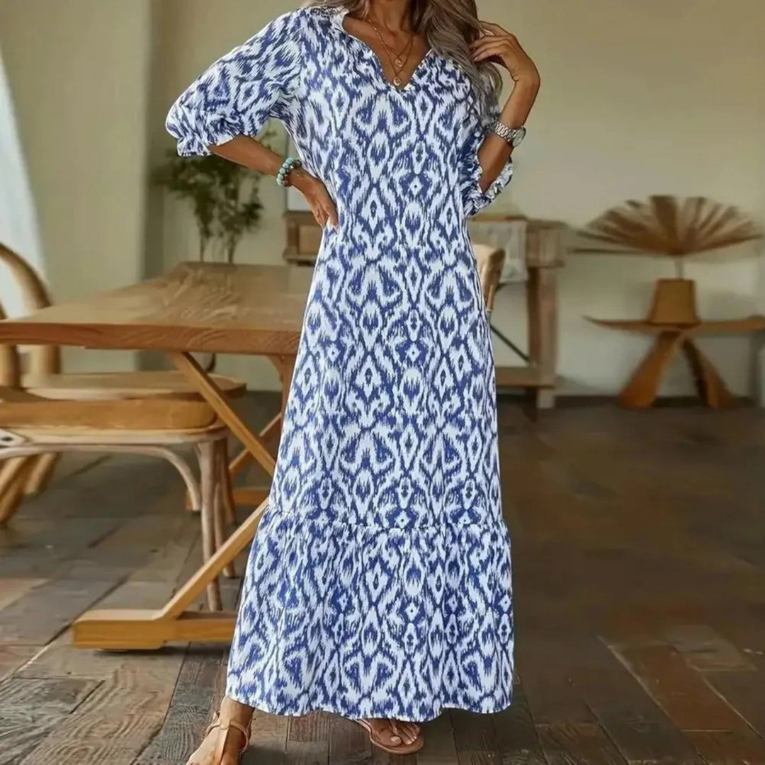 Vestido de verano bohemio con ajuste cómodo para mujer | Midi