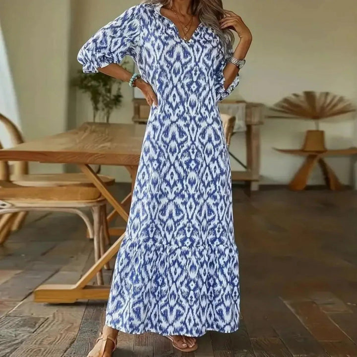 Vestido de verano bohemio con ajuste cómodo para mujer | Midi