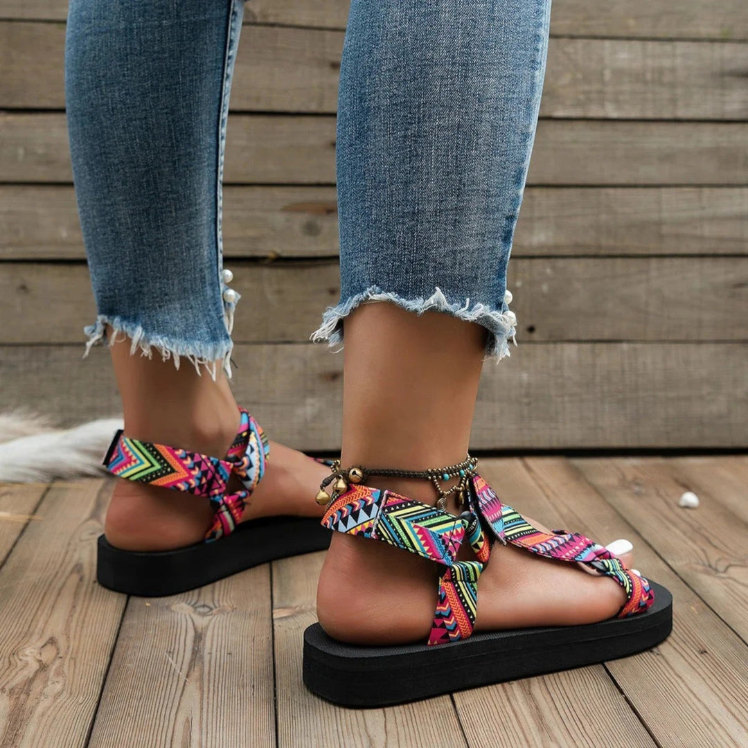 Niskie sandały boho damskie | Lato