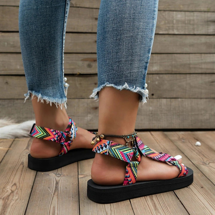 Niskie sandały boho damskie | Lato