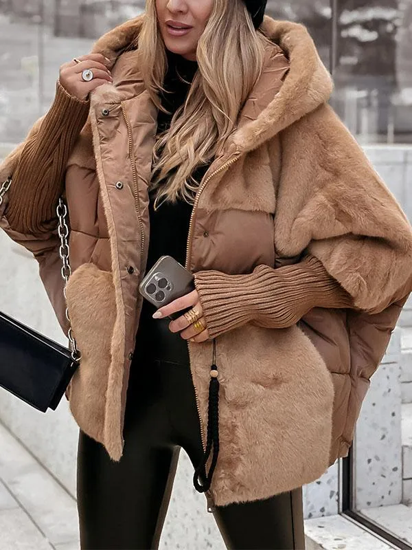 Livia Γυναικείο Χειμερινό Μπουφάν – Κομψό Puffer Μπουφάν με Γιακά και Μανσέτες από Πλεκτό