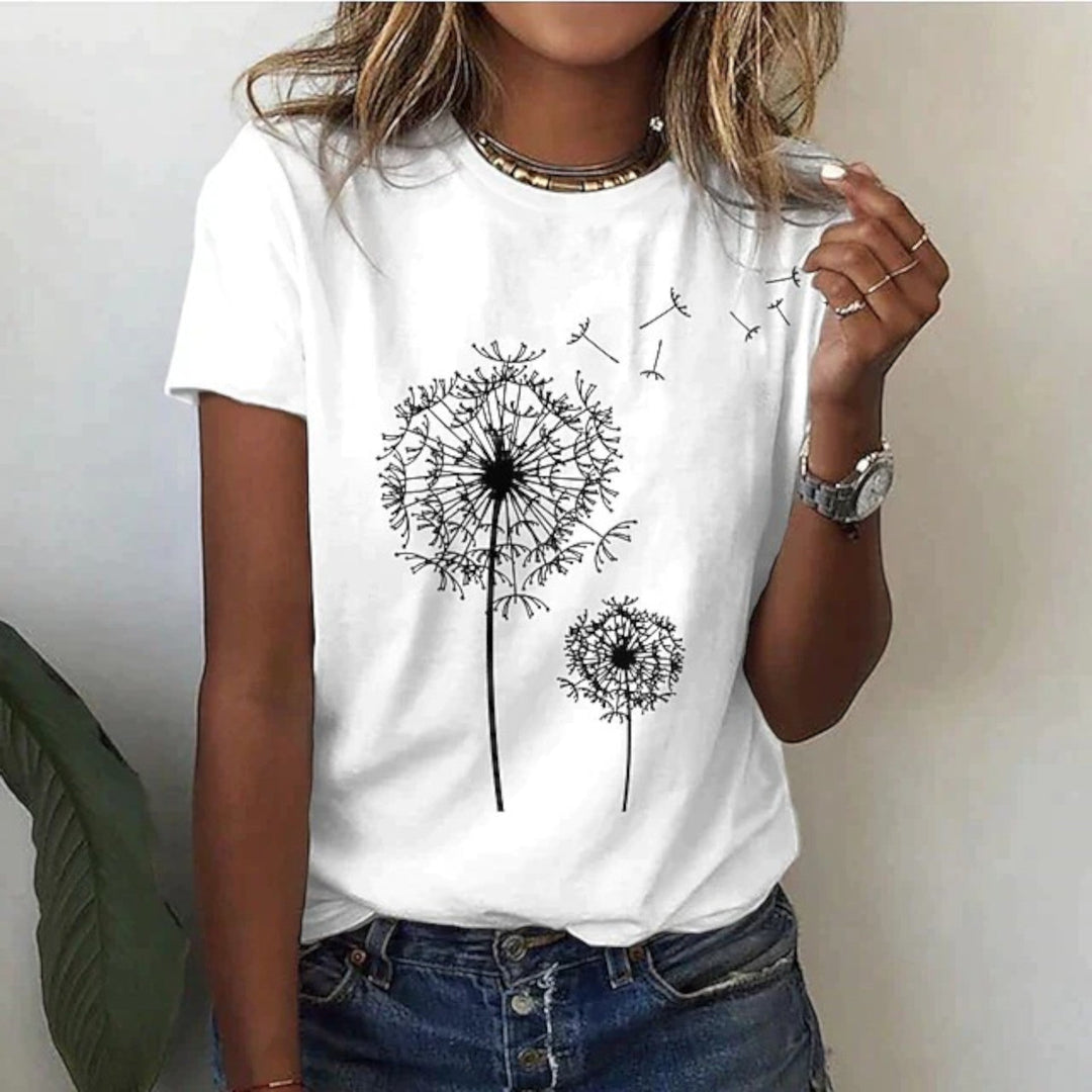 Amandine | Komfortabel dame T-shirt med rund hals | Kortærmet