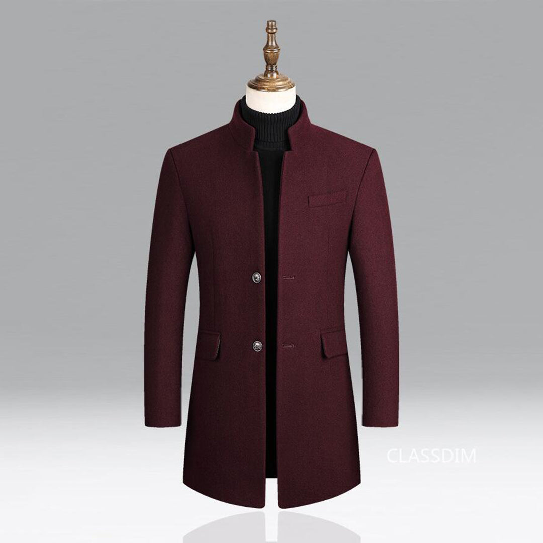 Arthur Cappotto Hombre en Lana Elegante – Capa Ajustada con Cuello Alto y Forro Caliente
