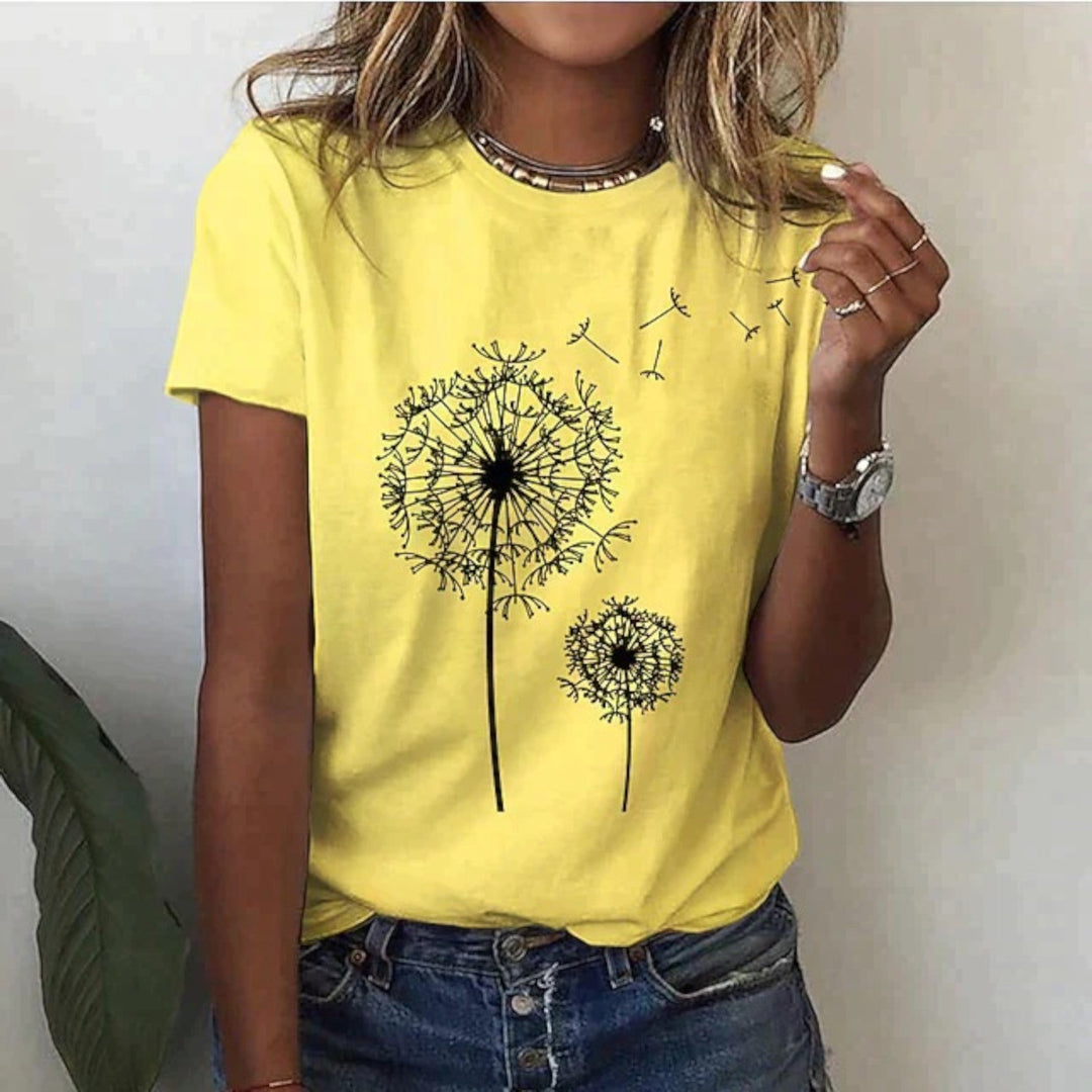 Amandine | Komfortabel dame T-shirt med rund hals | Kortærmet