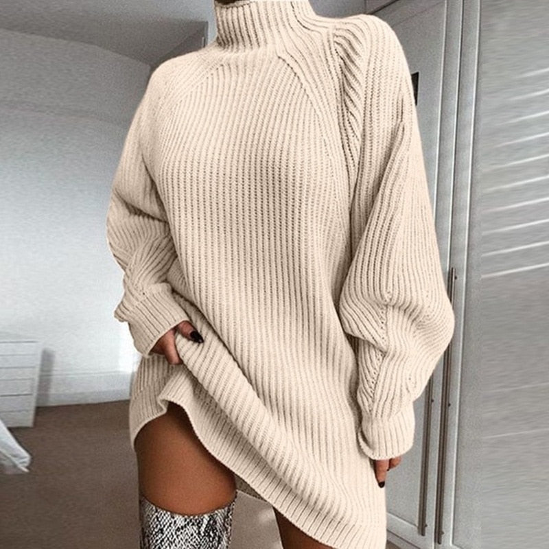 Abito In Maglia Con Collo Alto Donna | Invernale