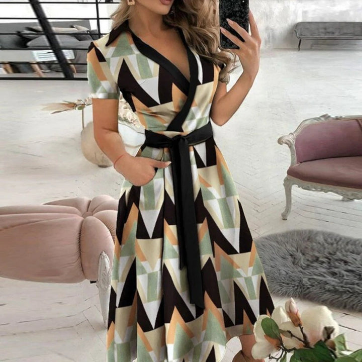 Off-Shoulder Dress with Tied Belt for Women | Midi